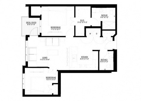 2 Bedroom Floor Plan